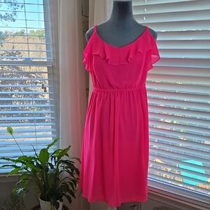 Elegant Pink Ruffle Dress